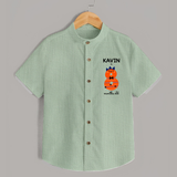 Milestone Shirt for 8th Month | Soft Cotton Personalized Shirt | Unisex Design - MINT GREEN - 0 - 6 Months Old (Chest 23")