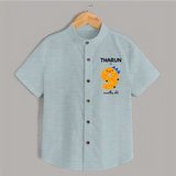 Milestone Shirt for 9th Month | Soft Cotton Personalized Shirt | Unisex Design - ARCTIC BLUE - 0 - 6 Months Old (Chest 23")