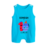 Milestone Romper Suit/ Sleeveless Romper for 10th Month | Soft Cotton Personalized Romper Suit/ Sleeveless Romper | Unisex Design - SKY BLUE - 0 - 5 Months Old (Chest 18")