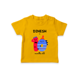 Milestone T-Shirt for 10th Month | Soft Cotton Personalized T-Shirt | Unisex Design - CHROME YELLOW - 0-5 Months Old (Chest 17")