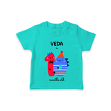Celebrate The Tenth Month Birthday Custom T-Shirt, Featuring with your Baby's name - TEAL - 0 - 5 Months Old (Chest 17")