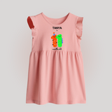 Milestone Baby Frock for 11th Month | Soft Cotton Personalized Baby Frock | Unisex Design - BABY PINK - 0 - 3 Months Old (Chest 17")