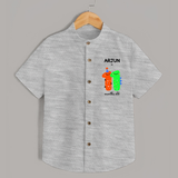 Milestone Shirt for 11th Month | Soft Cotton Personalized Shirt | Unisex Design - GREY - 0 - 6 Months Old (Chest 23")