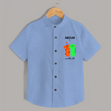 Milestone Shirt for 11th Month | Soft Cotton Personalized Shirt | Unisex Design - SKY BLUE - 0 - 6 Months Old (Chest 23")