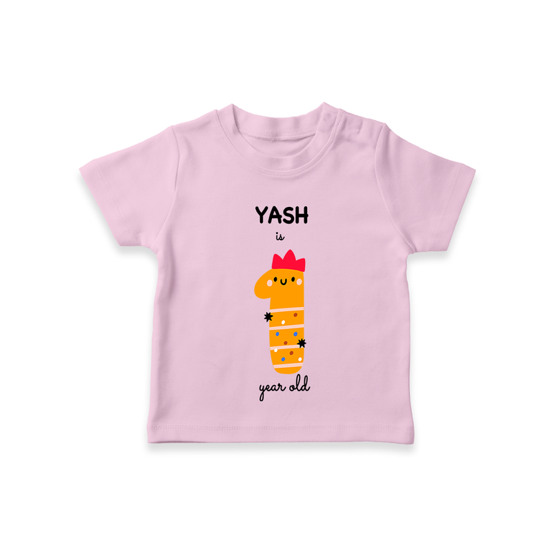 Celebrate The Twelfth Month Birthday Custom T-Shirt, Featuring with your Baby's name - PINK - 0 - 5 Months Old (Chest 17")