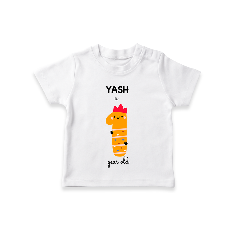Celebrate The Twelfth Month Birthday Custom T-Shirt, Featuring with your Baby's name - WHITE - 0 - 5 Months Old (Chest 17")