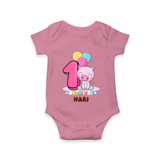Custom Baby Romper/Onesie for 1 Month Milestone | Soft Cotton Bodysuit | Personalized Name Print - ONION - New Born (Chest 14")