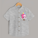 Custom Baby Shirt for 1 Month Milestone | Soft Cotton Shirt | Personalized Name Print - GREY - 0 - 6 Months Old (Chest 23")