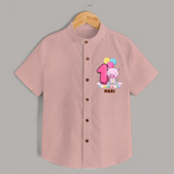 Custom Baby Shirt for 1 Month Milestone | Soft Cotton Shirt | Personalized Name Print - PEACH - 0 - 6 Months Old (Chest 23")