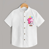 Custom Baby Shirt for 1 Month Milestone | Soft Cotton Shirt | Personalized Name Print - WHITE - 0 - 6 Months Old (Chest 23")