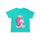 Celebrate The First Month Birthday Customised T-Shirt - TEAL - 0 - 5 Months Old (Chest 17")