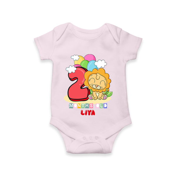 Celebrate The Second Month Birthday Customised  Romper - BABY PINK - 0 - 3 Months Old (Chest 16")
