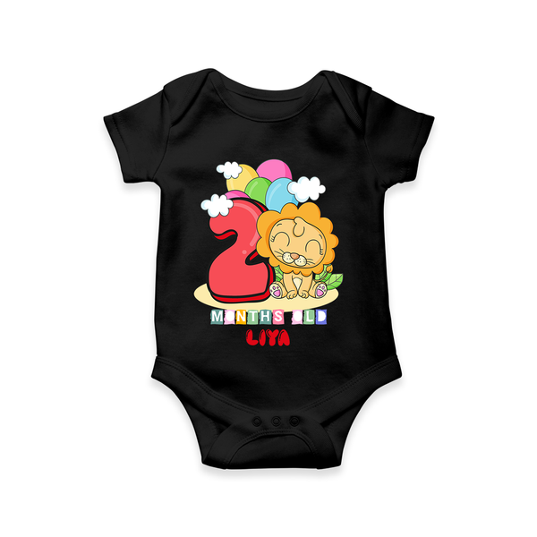 Celebrate The Second Month Birthday Customised  Romper - BLACK - 0 - 3 Months Old (Chest 16")