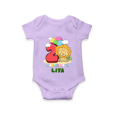 Custom Baby Romper/Onesie for 2 Month Milestone | Soft Cotton Bodysuit | Personalized Name Print - LILAC - New Born (Chest 14")