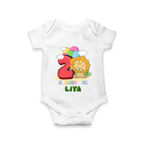 Custom Baby Romper/Onesie for 2 Month Milestone | Soft Cotton Bodysuit | Personalized Name Print - WHITE - New Born (Chest 14")