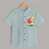 Custom Baby Shirt for 2 Month Milestone | Soft Cotton Shirt | Personalized Name Print - ARCTIC BLUE - 0 - 6 Months Old (Chest 23")