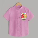 Custom Baby Shirt for 2 Month Milestone | Soft Cotton Shirt | Personalized Name Print - BABY PINK - 0 - 6 Months Old (Chest 23")