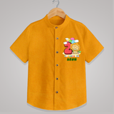 Custom Baby Shirt for 2 Month Milestone | Soft Cotton Shirt | Personalized Name Print - CHROME YELLOW - 0 - 6 Months Old (Chest 23")