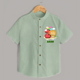 Custom Baby Shirt for 2 Month Milestone | Soft Cotton Shirt | Personalized Name Print - MINT GREEN - 0 - 6 Months Old (Chest 23")