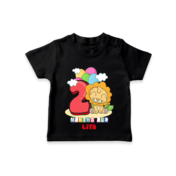 Celebrate The Second Month Birthday Customised T-Shirt - BLACK - 0 - 5 Months Old (Chest 17")