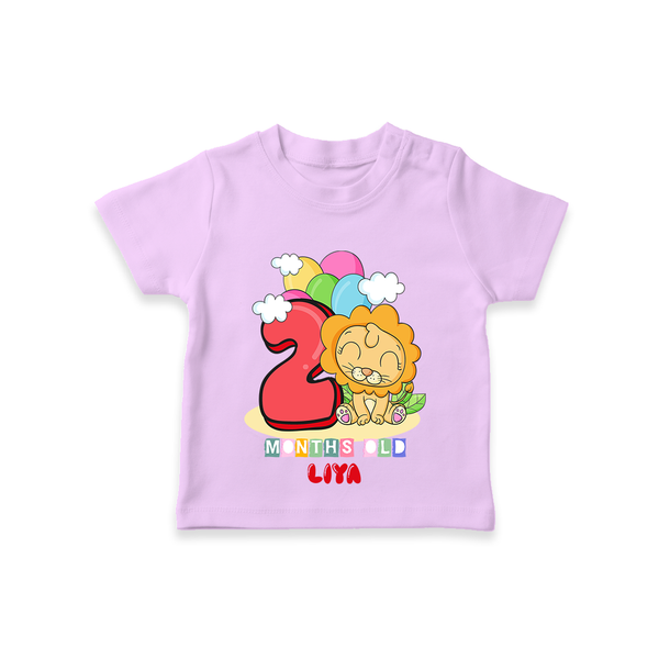 Celebrate The Second Month Birthday Customised T-Shirt - LILAC - 0 - 5 Months Old (Chest 17")