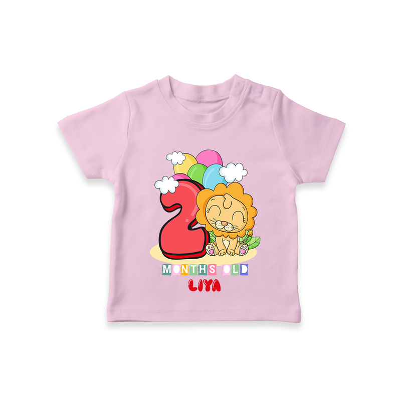 Celebrate The Second Month Birthday Customised T-Shirt - PINK - 0 - 5 Months Old (Chest 17")