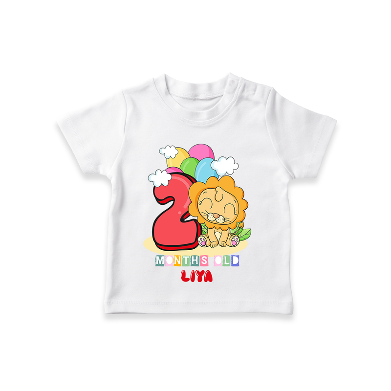Celebrate The Second Month Birthday Customised T-Shirt - WHITE - 0 - 5 Months Old (Chest 17")