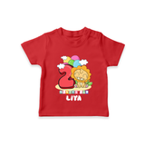 Custom Baby T-Shirt for 2 Month Milestone | Soft Cotton T-Shirt | Personalized Name Print - RED - 0-5 Months Old (Chest 17")