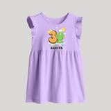 Custom Baby Baby Frock for 3 Month Milestone | Soft Cotton Baby Frock | Personalized Name Print - LILAC - 0 - 3 Months Old (Chest 17")