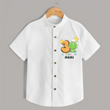 Custom Baby Shirt for 3 Month Milestone | Soft Cotton Shirt | Personalized Name Print - WHITE - 0 - 6 Months Old (Chest 23")