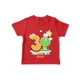 Celebrate The Third Month Birthday Customised T-Shirt - RED - 0 - 5 Months Old (Chest 17")