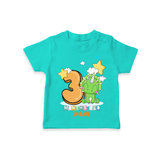 Celebrate The Third Month Birthday Customised T-Shirt - TEAL - 0 - 5 Months Old (Chest 17")