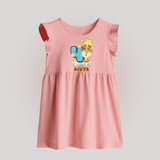 Custom Baby Baby Frock for 4 Month Milestone | Soft Cotton Baby Frock | Personalized Name Print - BABY PINK - 0 - 3 Months Old (Chest 17")