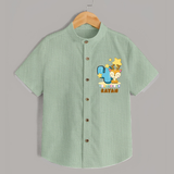 Custom Baby Shirt for 4 Month Milestone | Soft Cotton Shirt | Personalized Name Print - MINT GREEN - 0 - 6 Months Old (Chest 23")
