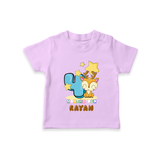 Custom Baby T-Shirt for 4 Month Milestone | Soft Cotton T-Shirt | Personalized Name Print - LILAC - 0-5 Months Old (Chest 17")