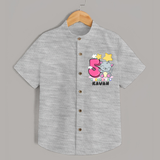 Custom Baby Shirt for 5 Month Milestone | Soft Cotton Shirt | Personalized Name Print - GREY - 0 - 6 Months Old (Chest 23")