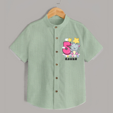 Custom Baby Shirt for 5 Month Milestone | Soft Cotton Shirt | Personalized Name Print - MINT GREEN - 0 - 6 Months Old (Chest 23")