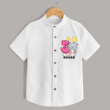 Custom Baby Shirt for 5 Month Milestone | Soft Cotton Shirt | Personalized Name Print - WHITE - 0 - 6 Months Old (Chest 23")