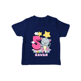 Custom Baby T-Shirt for 5 Month Milestone | Soft Cotton T-Shirt | Personalized Name Print - NAVY BLUE - 0-5 Months Old (Chest 17")