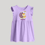 Custom Baby Baby Frock for 6 Month Milestone | Soft Cotton Baby Frock | Personalized Name Print - LILAC - 0 - 3 Months Old (Chest 17")
