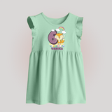 Custom Baby Baby Frock for 6 Month Milestone | Soft Cotton Baby Frock | Personalized Name Print - MINT GREEN - 0 - 3 Months Old (Chest 17")