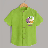 Custom Baby Shirt for 6 Month Milestone | Soft Cotton Shirt | Personalized Name Print - LIME GREEN - 0 - 6 Months Old (Chest 23")