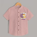 Custom Baby Shirt for 6 Month Milestone | Soft Cotton Shirt | Personalized Name Print - PEACH - 0 - 6 Months Old (Chest 23")