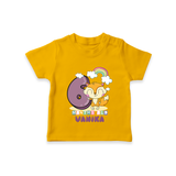 Custom Baby T-Shirt for 6 Month Milestone | Soft Cotton T-Shirt | Personalized Name Print - CHROME YELLOW - 0-5 Months Old (Chest 17")