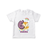 Custom Baby T-Shirt for 6 Month Milestone | Soft Cotton T-Shirt | Personalized Name Print - WHITE - 0-5 Months Old (Chest 17")