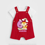 Custom Baby Dungaree Set for 6 Month Milestone | Soft Cotton Dungaree Set | Personalized Name Print - RED - 0 - 5 Months Old (Chest 18")