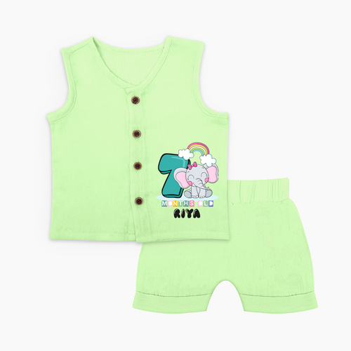 Custom Baby Jabla Set for 7 Month Milestone | Soft Cotton Jabla Set | Personalized Name Print