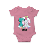 Custom Baby Romper/Onesie for 7 Month Milestone | Soft Cotton Bodysuit | Personalized Name Print - ONION - New Born (Chest 14")