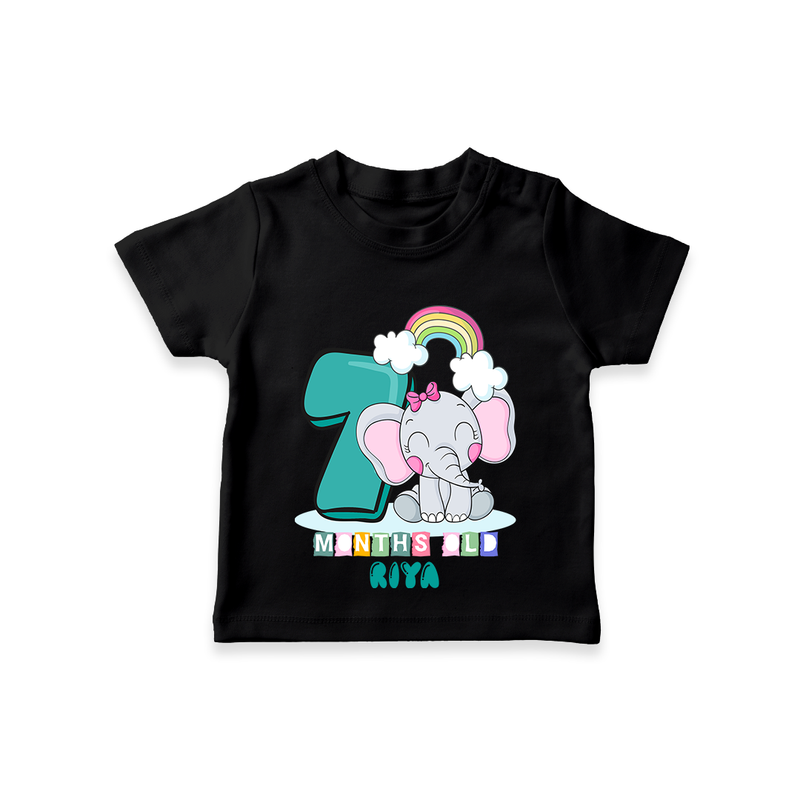 Celebrate The Seventh Month Birthday Customised T-Shirt - BLACK - 0 - 5 Months Old (Chest 17")