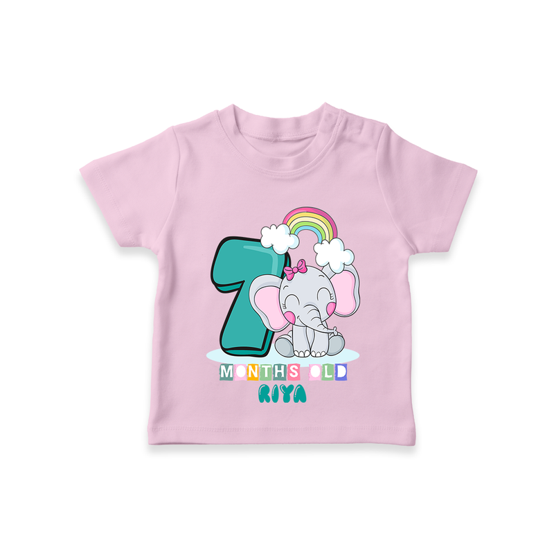 Celebrate The Seventh Month Birthday Customised T-Shirt - PINK - 0 - 5 Months Old (Chest 17")